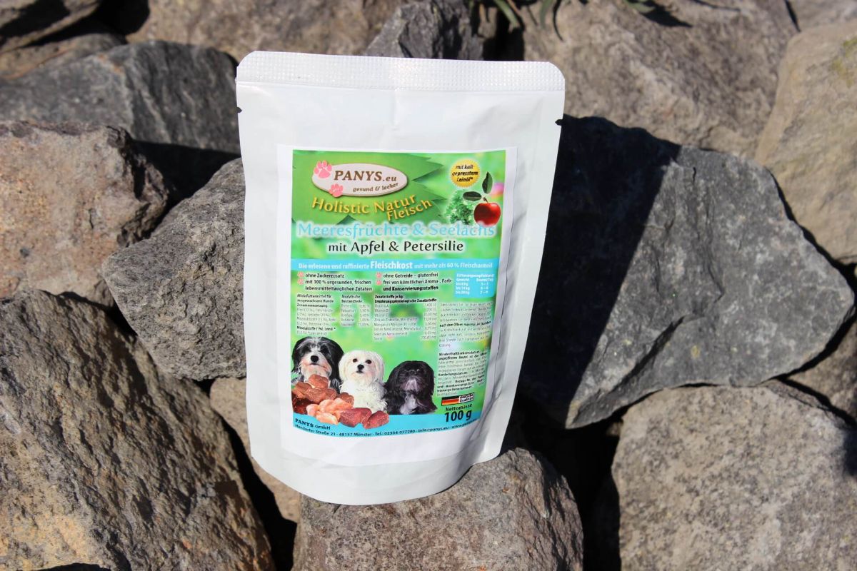 Hundefutter mit Meeresfrüchten – PANYS Holistic Meeresfrüchte & Seelachs Pouchbeutel 100 g