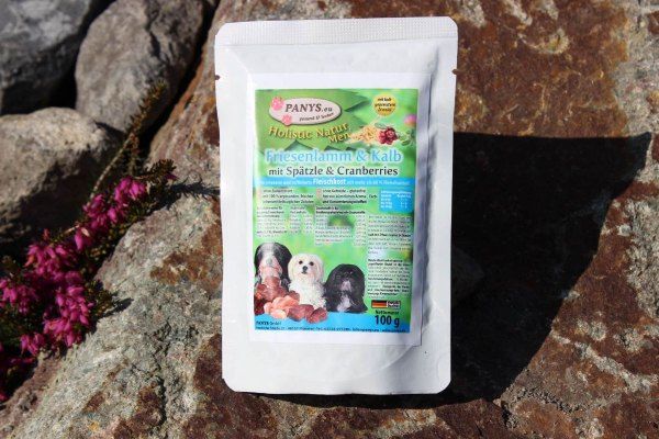 Pouchbeutel Lamm für Hunde – PANYS Holistic Friesenlamm & Kalb 100 g