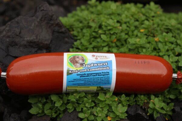 Nassfutter ohne Geflügel – PANYS Jagdwurst Rind und Lamm 200 g